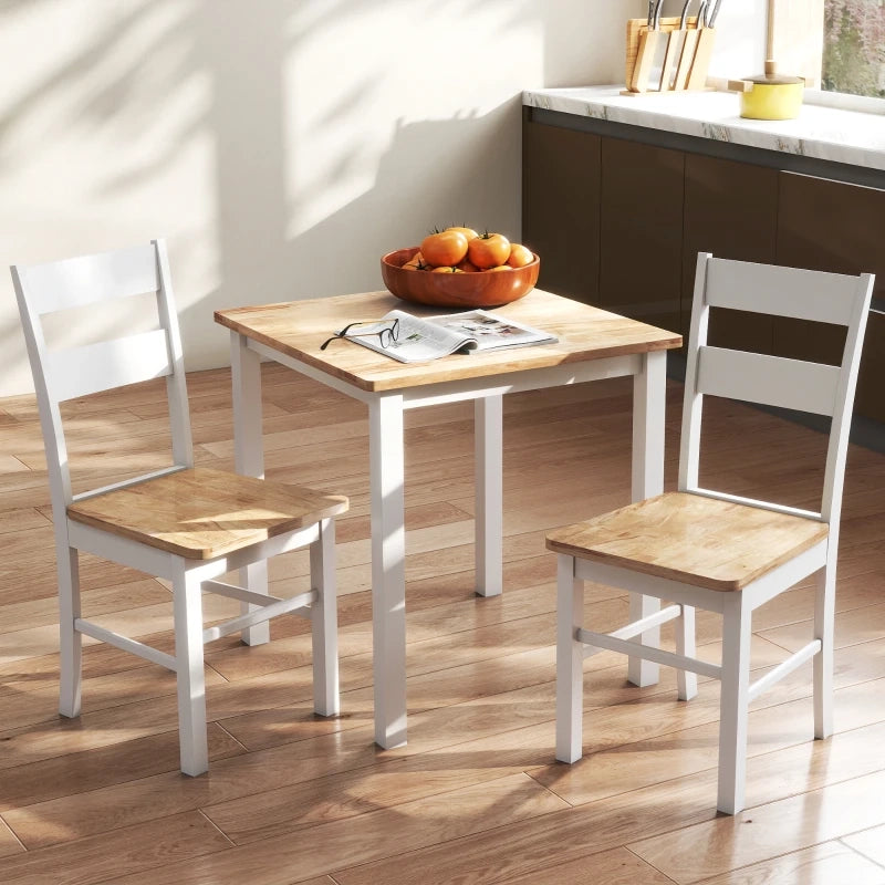 Set di sedie da cucina 40x50.5x88.5 cm con schienale curvo in legno di caucciù