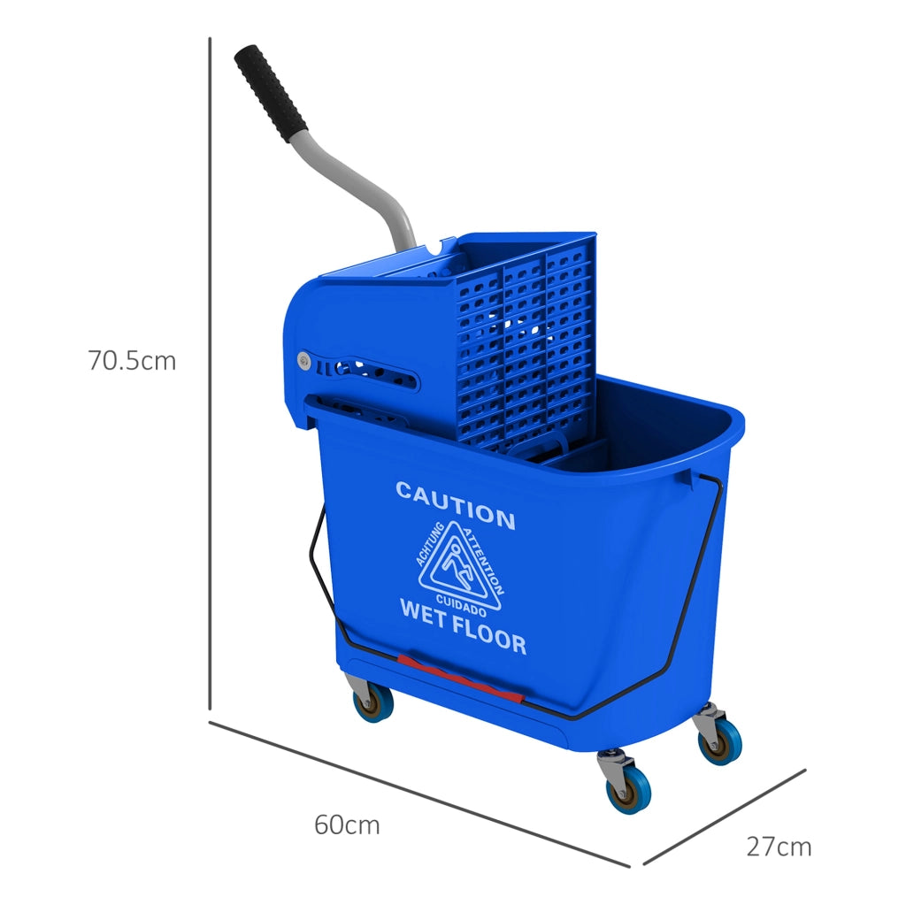 Secchio lavapavimenti 20 L con strizzatore e separatore blu