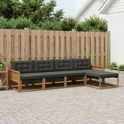 Set di divani da esterno 5 pz Naturale e Nero 3381364