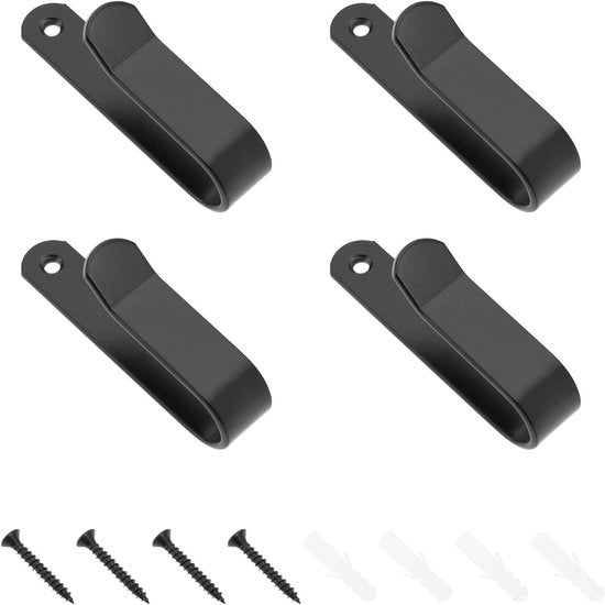 Supporto per Snowboard per Montaggio a Parete - Skateboard - Barre in Acciaio di Supporto - Nero - Supporto per Surfboard e Pedalboard - Parete - Display - Montaggio a Parete - Nero con Viti di Montaggio.