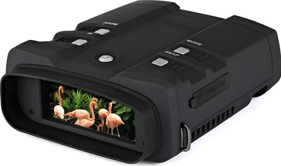 Nachtkijker con Display LCD - Verrekijker con Zoom Digitale 3x - Visore Infrarosso - 1080p HD - 64GB - Modello Oplaadbaar Zwart