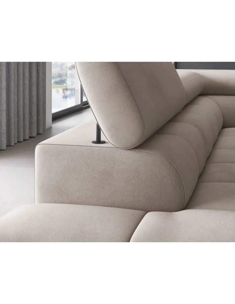 Divano letto Beige FERRUM 5 posti angolo sinistro salotto familiare 276x93x200cm