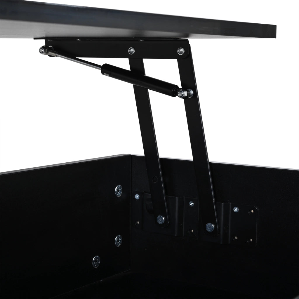 Tavolino da salotto sollevabile nero lucido con luci led 100x45x43 cm