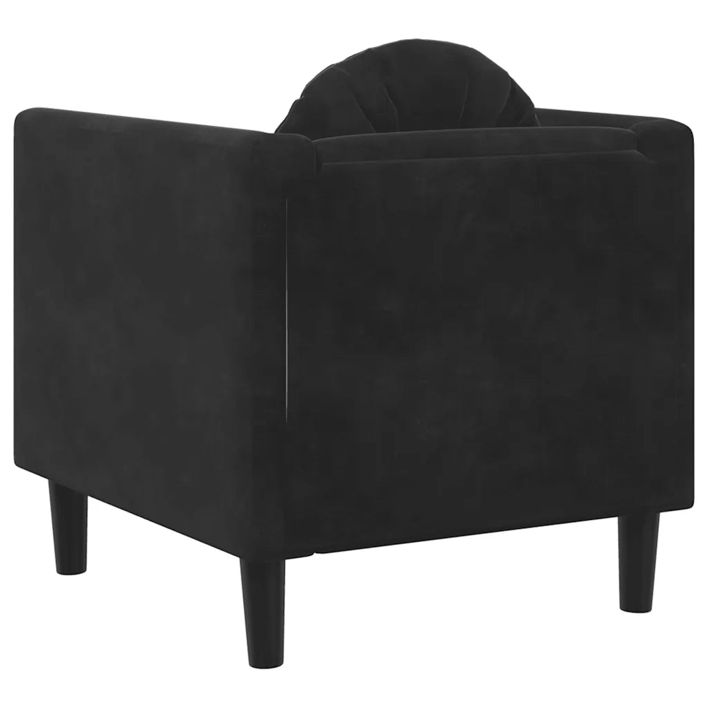 Poltrona | Sedia Relax con Cuscino Nero in Velluto