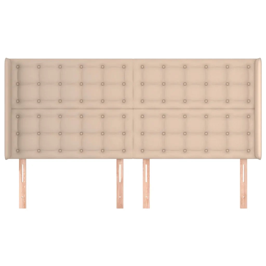 Testiera | Testata ad Orecchio Cappuccino 203x16x118/128 cm in Similpelle