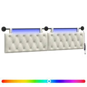 Testiera | Testata sospesa Con luce LED Crema Velluto