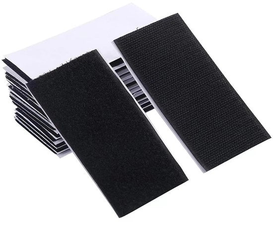 Nastro adesivo a doppia faccia - Resistente e impermeabile - 24 pezzi - Nero - Nylon - 10 cm x 2,5 cm