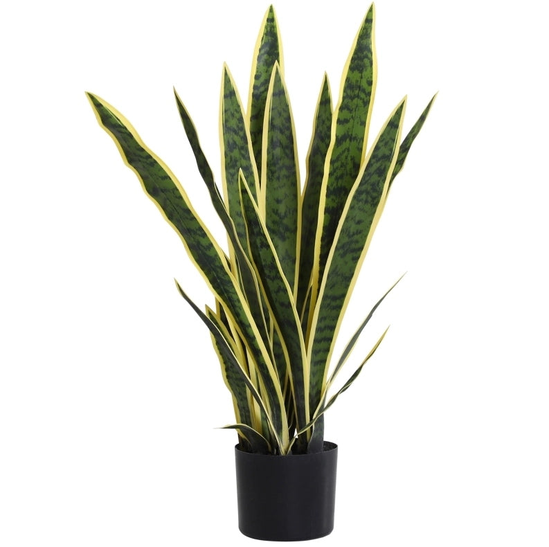 Pianta artificiale sansevieria 15x15x77 cm in polietilene verde con vaso