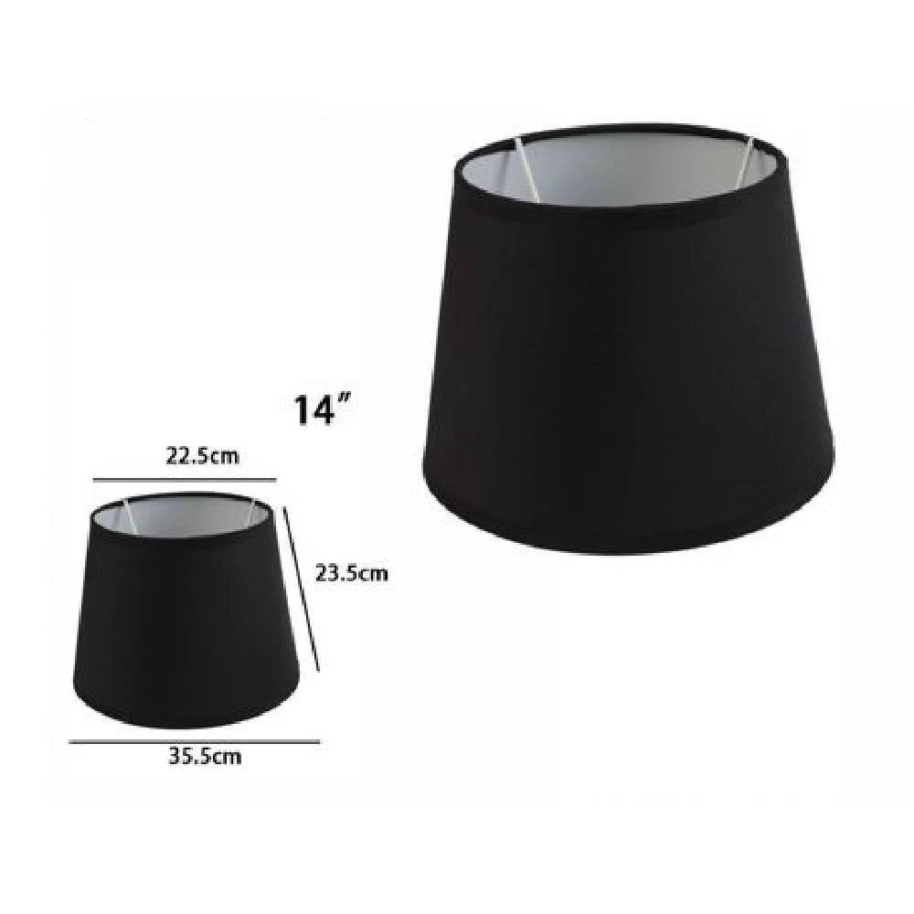 Trade Shop - Paralume Conico Cilindro Cappello Ricambio Per Lampada E Applique In Tessuto Tnt - Nero   -14"   -