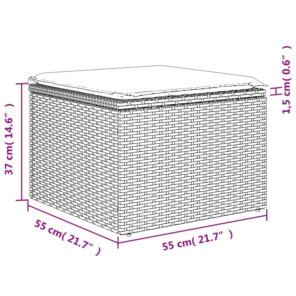 Set Divani da Giardino 5 pz con Cuscini in Polyrattan Nero 3221285