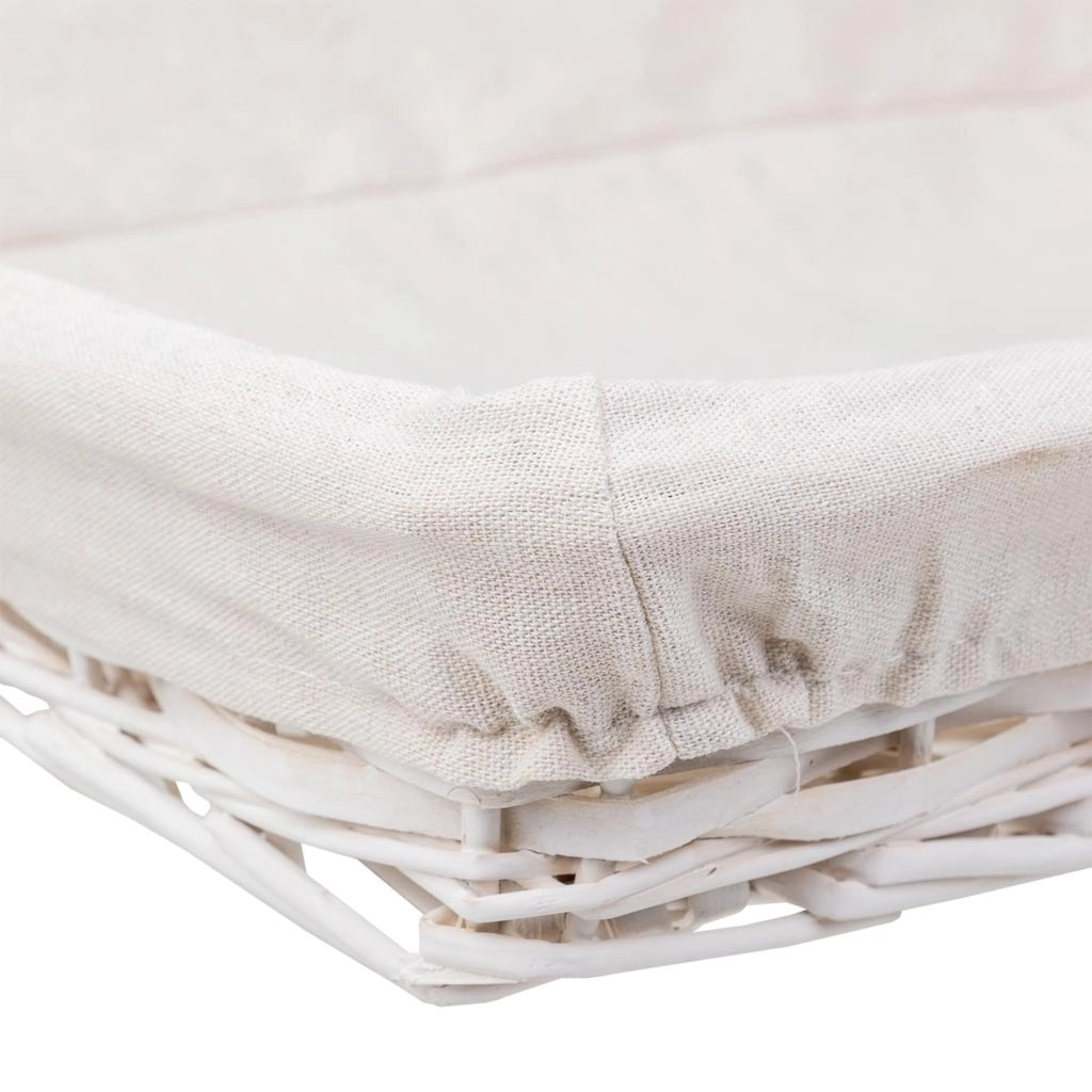 Vassoio in vimini bianco 50x40x08h