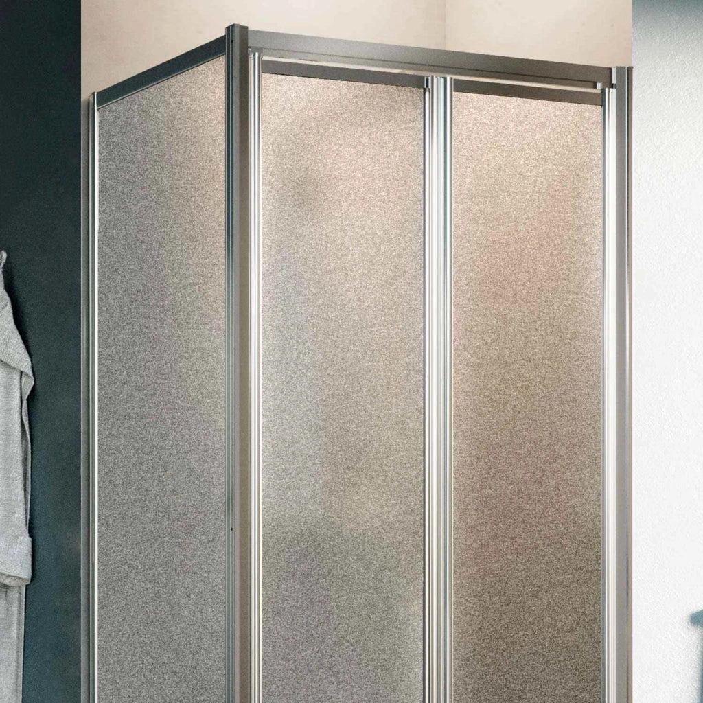 Box Doccia Angolare 70x90CM H198 Cristallo Stampato C Fisso+Saloon 2 Ante Battente 90 mod. West