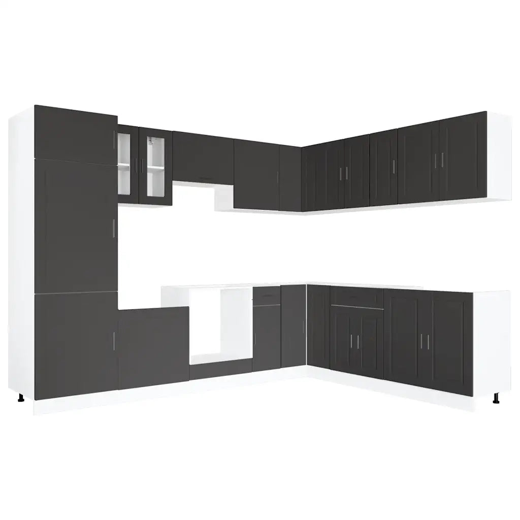 Set Mobili da Cucina 14 pz Porto Neri Legno Multistrato 3314992