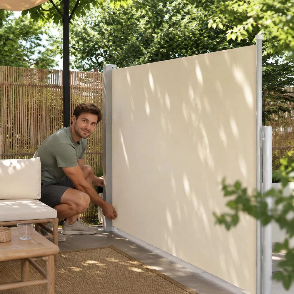 Extendable Side Awning 140x500 Cm Cream