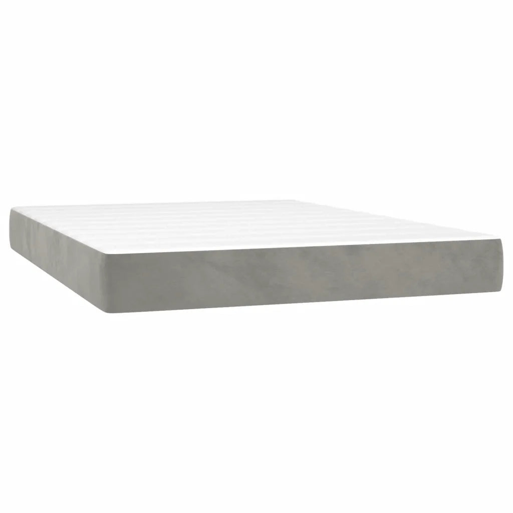 Materasso a Molle Insacchettate Rigidità Media Grigio Chiaro 140x190x20 cm in Velluto 347788