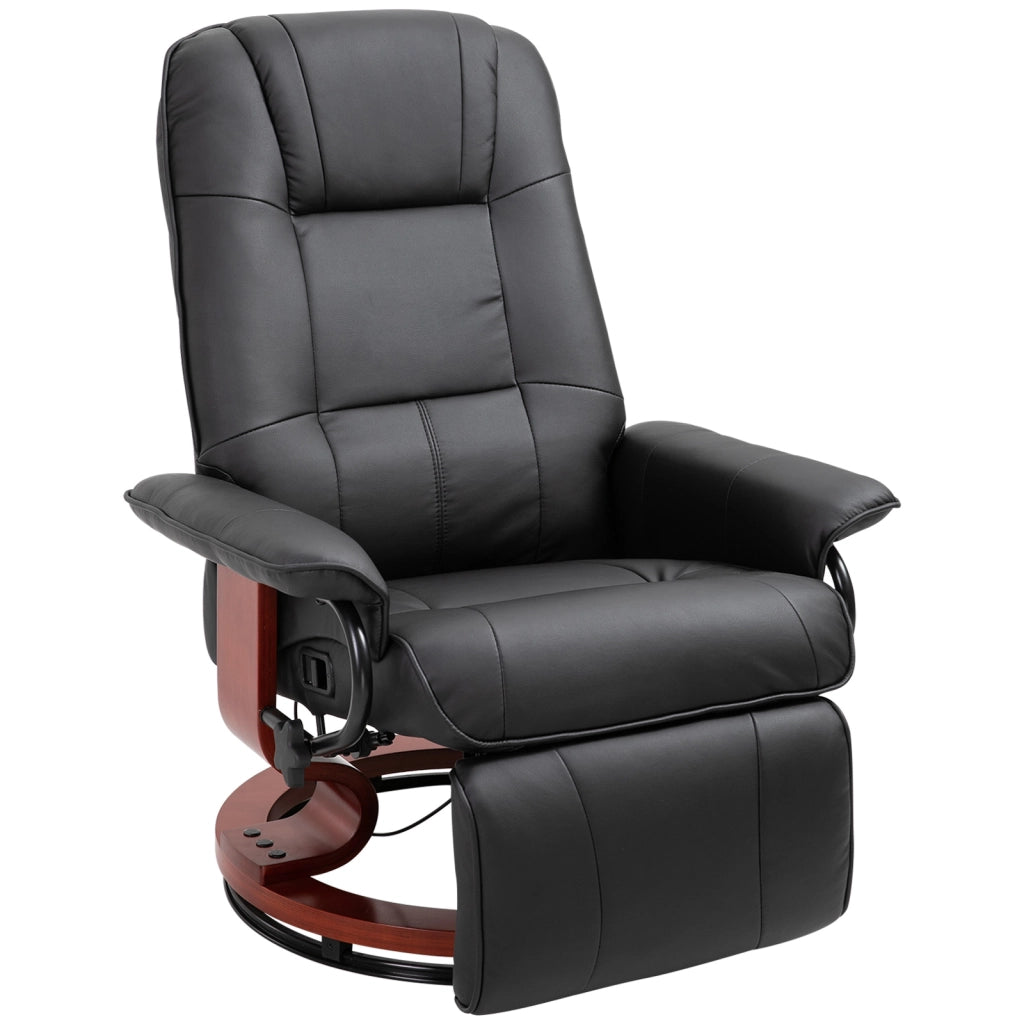 Poltrona Relax Reclinabile con Poggiapiedi ¨C Xylo ¨C Similpelle Nera 145¡ã