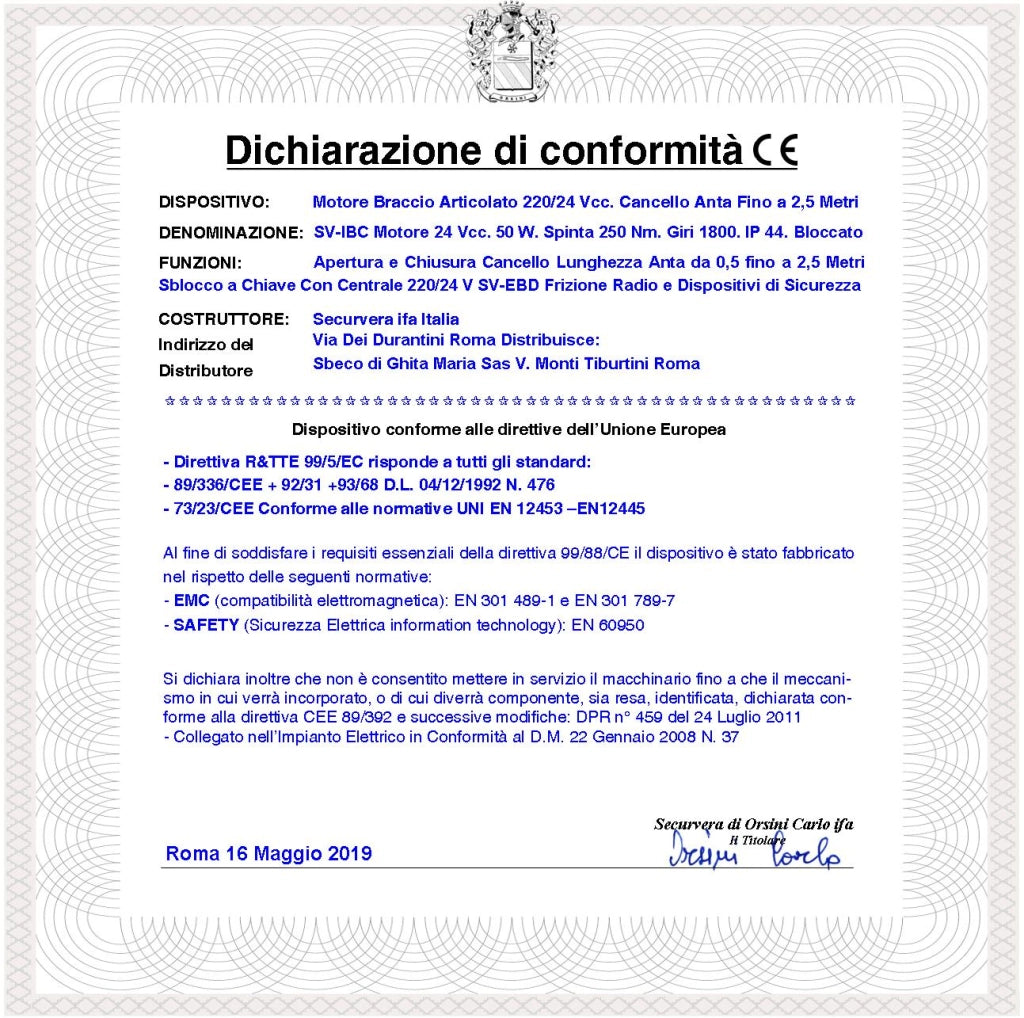 KIT MOTORE A BRACCIO ARTICOLATO 220/24 V PER CANCELLO AUTOMATICO 1 ANTA DA 0,5 A 2,5 MT CENTRALE 3 RADIOCOMANDI FARO SELETTORE 2 FOTOCELLULE