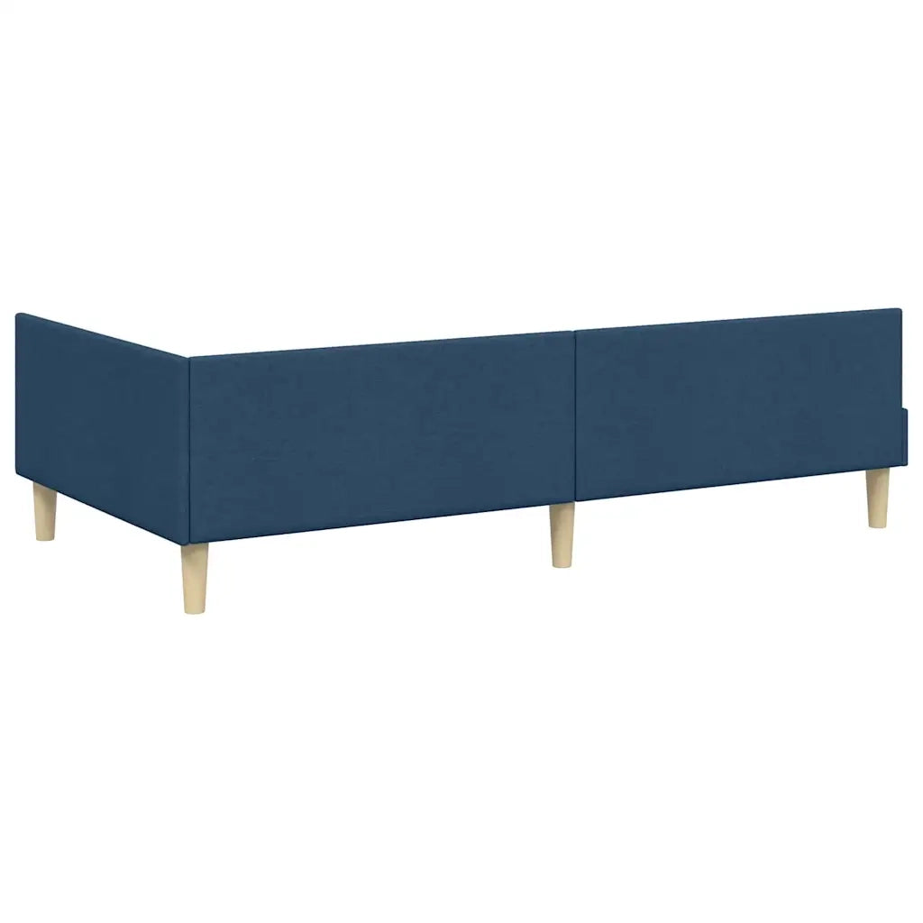 Cornice del letto ad angolo Blu 90 x 200 cm Tessuto 42016124