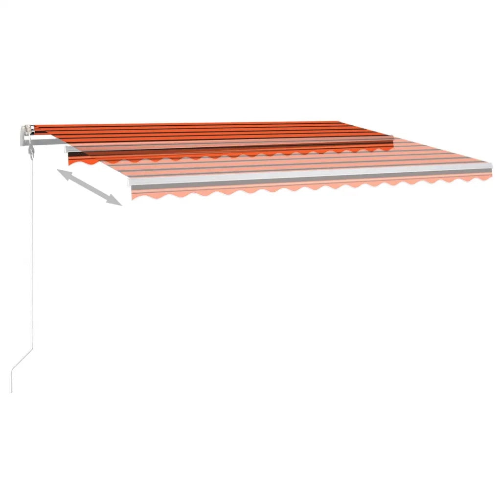 Tenda Automatica Sensore Vento e LED 400x300 cm Arancio Marrone 3068915