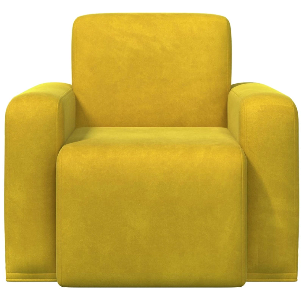 Poltrona-Divano Sedia Giallo Velluto 753909