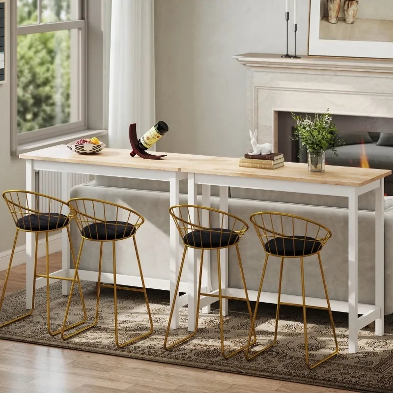 Bartisch compatto per 2 persone, finitura legno naturale e bianco