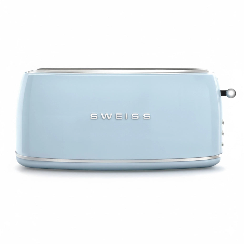 Tostapane vintage GRV6, 2 fessure, fette extra-large 38mm, 6 livelli di potenza, 1500 W, azzurro