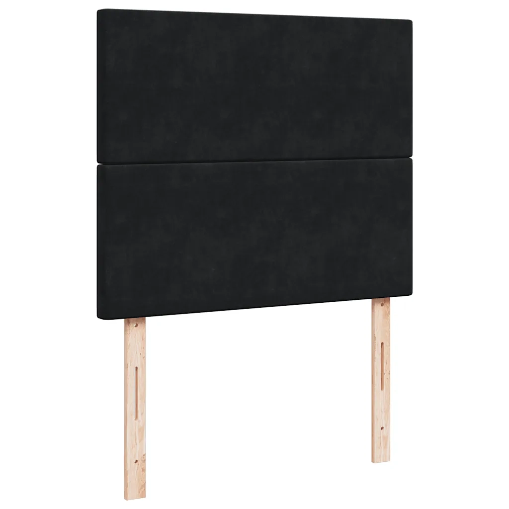 Giroletto a Molle con Materasso Nero 120x190 cm in Velluto