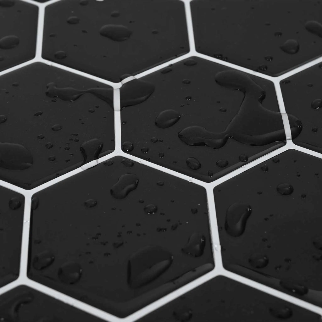 Piastrella Esagonale 10 pcs Nero 30 x 30 cm Poliuretano e PET 42046231