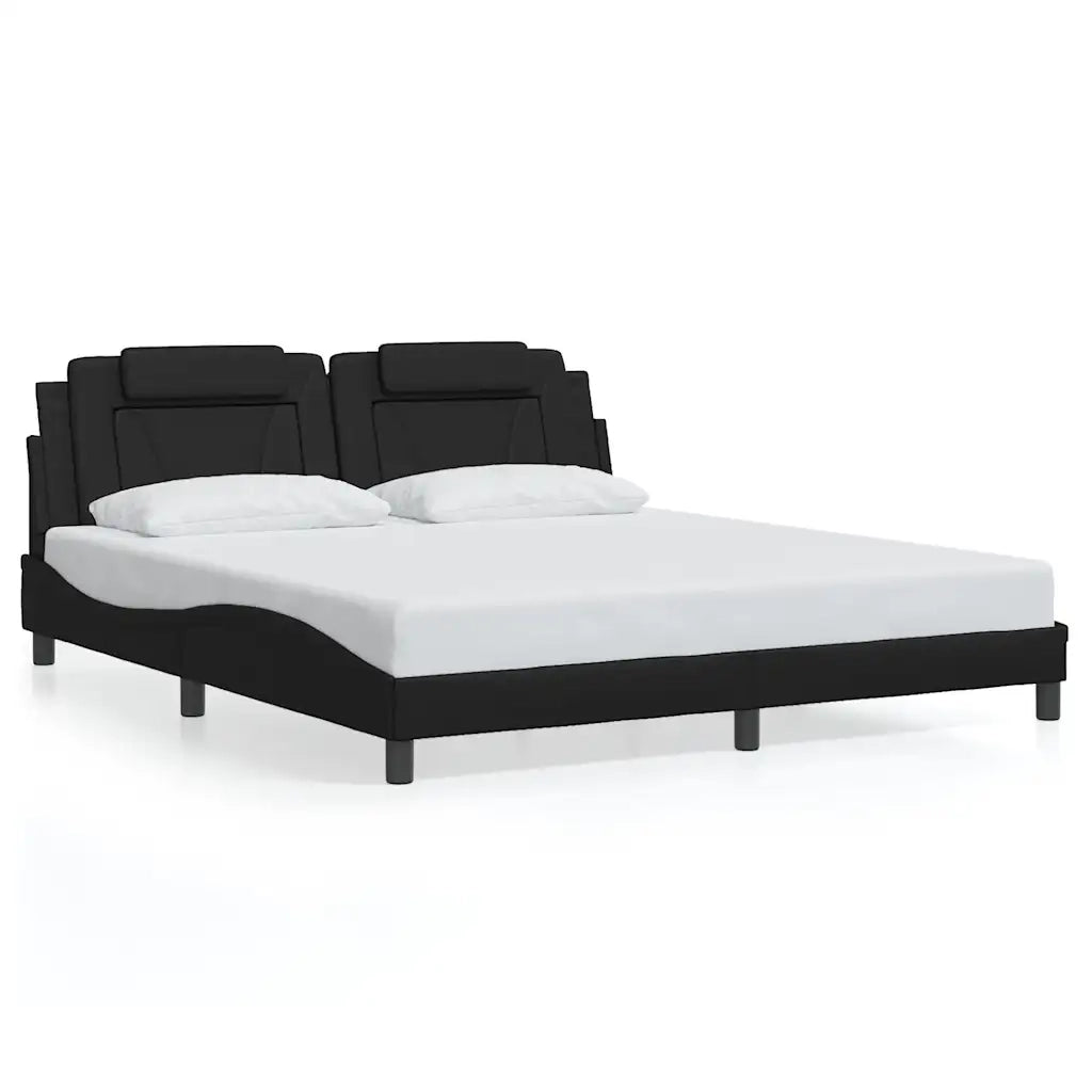 Giroletto Viana senza Materasso Nero 180x200 cm in Similpelle