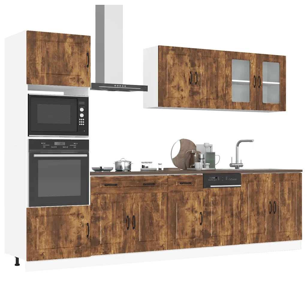 Set Mobili da Cucina 7 pz Kalmar Rovere Fumo Legno Multistrato 3314736