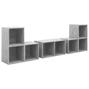 Set Mobile TV 6 pz | Armadietto TV | Mobile Porta TV Grigio Cemento in Legno Multistrato