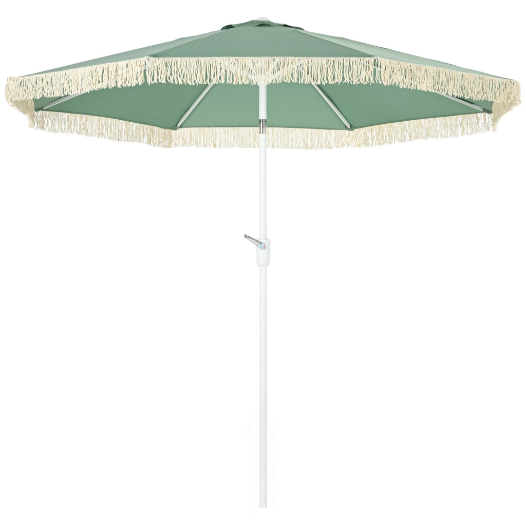 EasyComfort Ombrellone da Giardino a Manovella Inclinabile e Palo a 2 Sezioni, Poliestere e Metallo, 2.6x2.4 m, Verde