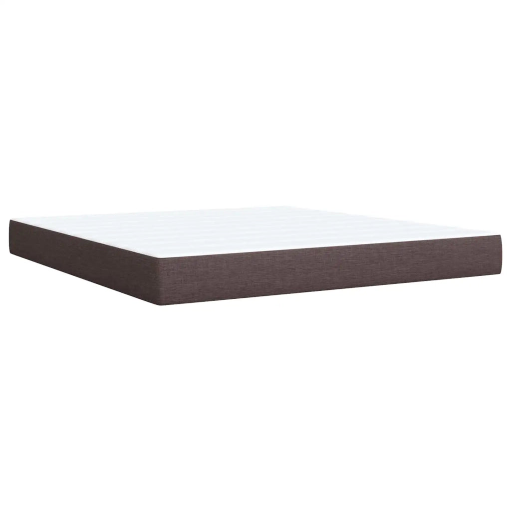 Letto con Box Spring, Materasso e LED Marrone Scuro Tessuto 3452004