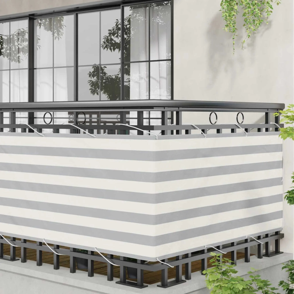 Schermo da balcone Grigio chiaro e bianco 75 x 700 cm