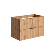 Mobile sottolavabo NOXERA – 80 cm – 2 cassetti – Colore rovere wotan – Mobile sospeso elegante