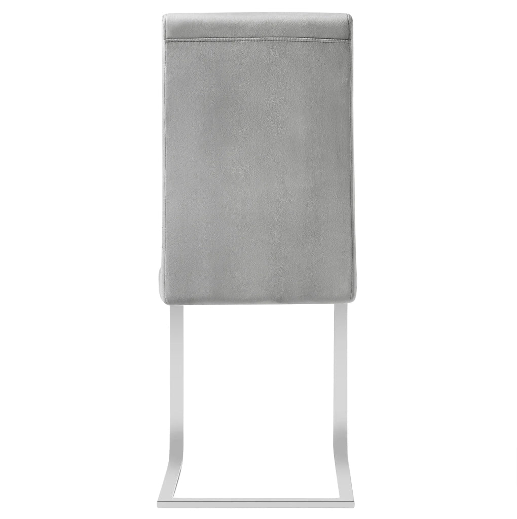 Set di 2 sedie a sbalzo in velluto grigio scuro, 40x51x100 cm