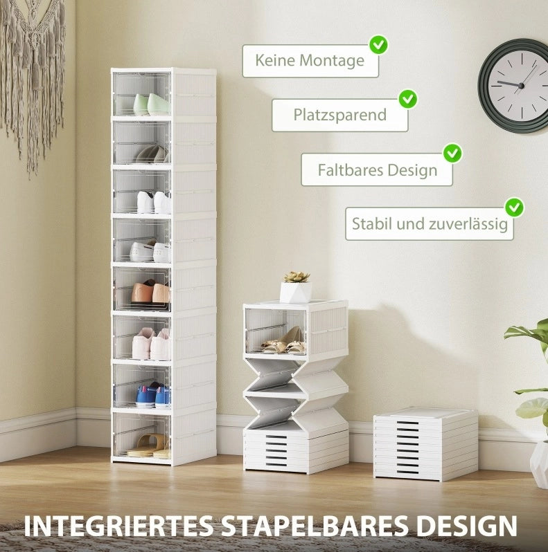 Set di 8 scatole per scarpe pieghevoli bianche