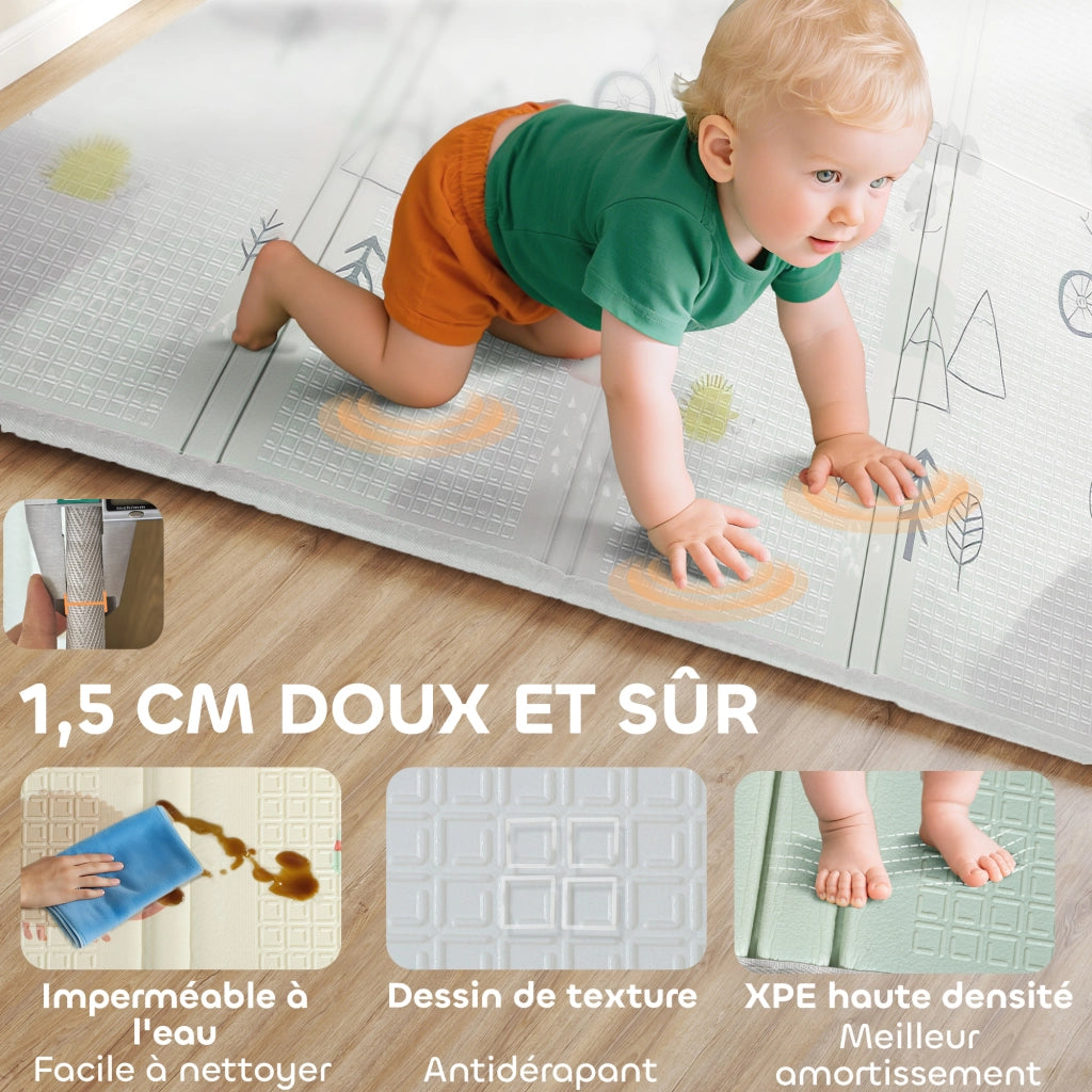 Tappeto gioco per bambini reversibile ¨C zephmum ¨C 200x150 cm multicolore