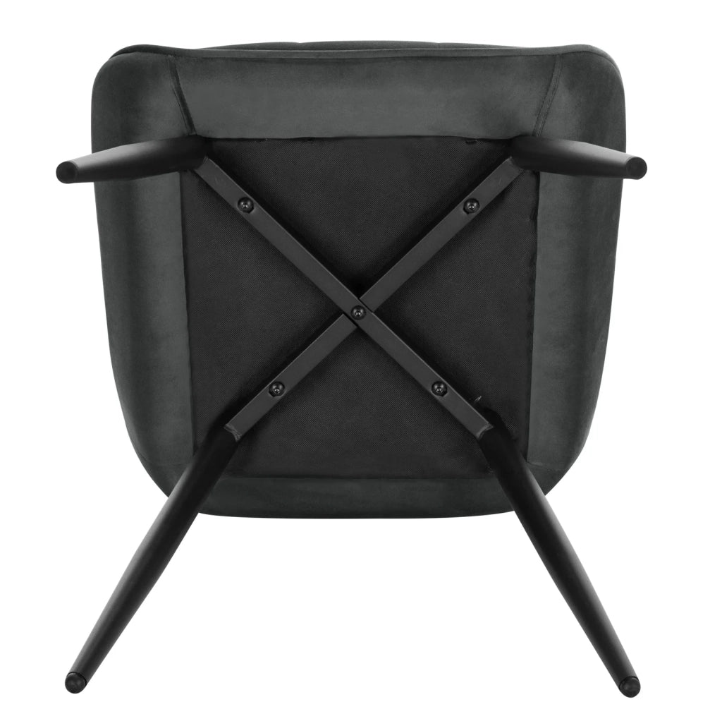 Set di 4 Sedie da Pranzo in Velluto con Struttura in Metallo, Seduta Imbottita Alta 47 cm, Design Ergonomico per Sala da Pranzo, Soggiorno e Ufficio