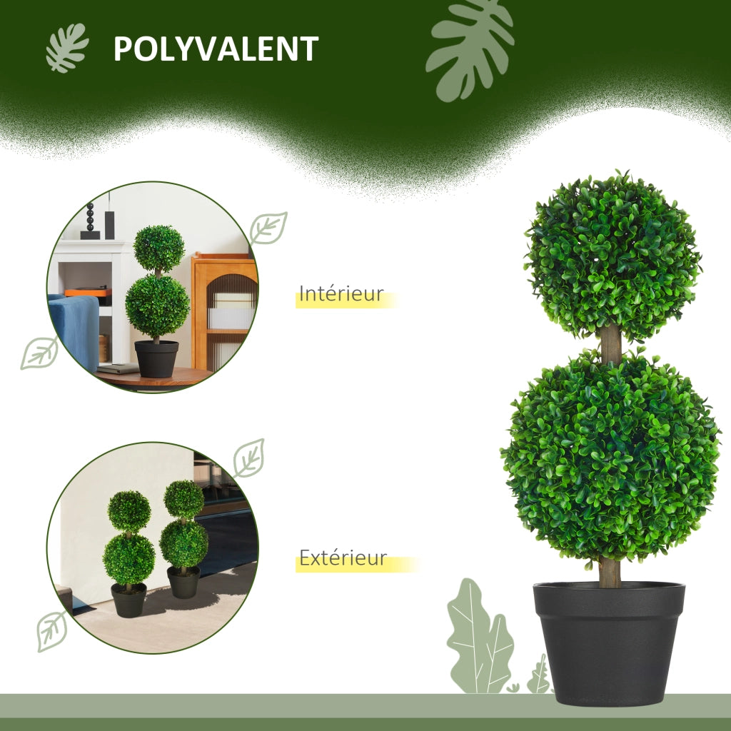 Albero di bosso artificiale ¨C Minimal ¨C 2 pezzi, verde, 60 cm