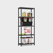 Scaffale in Resina Shelf Plus 5 Ripiani Nero 75 x 32 x 176 cm