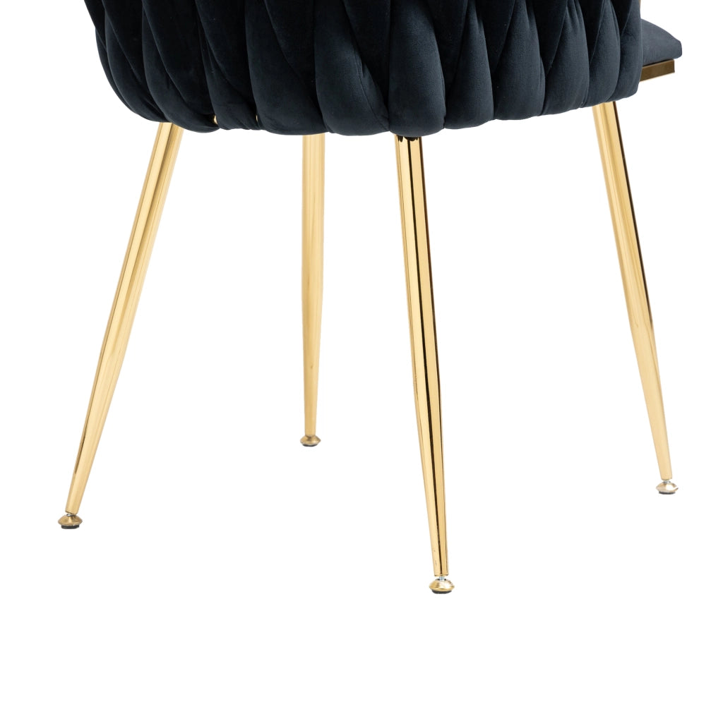 Set di 2 Sedie da Pranzo Moderne in Velluto con Gambe Metalliche Dorate 55,5x41x74 cm per Soggiorno, Camera da Letto e Sala da Pranzo