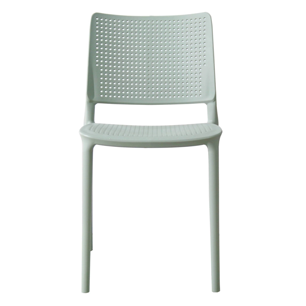 Oviala - Set di 4 sedie da giardino in plastica verde salvia