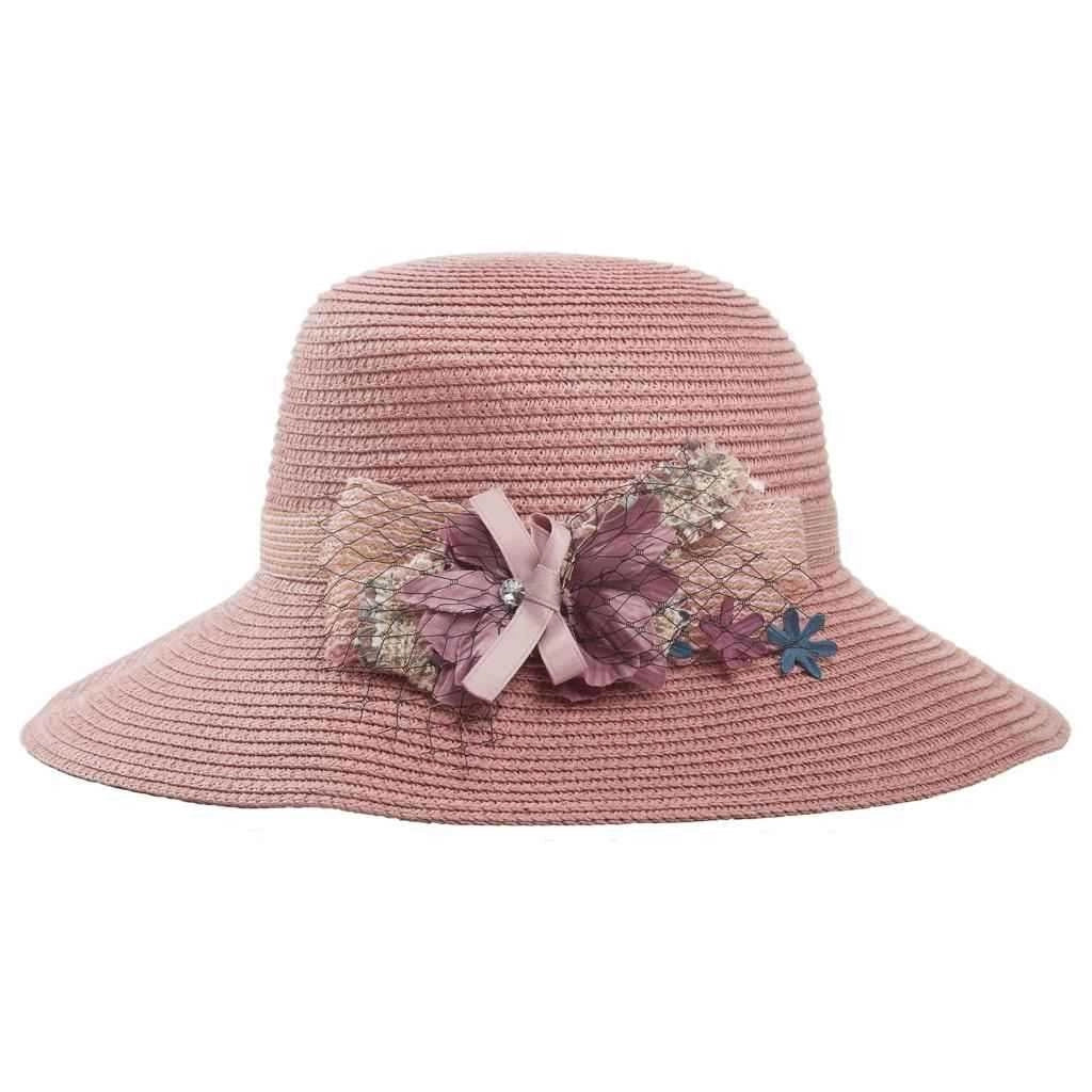 Cappello rosa con decoro elegante 58