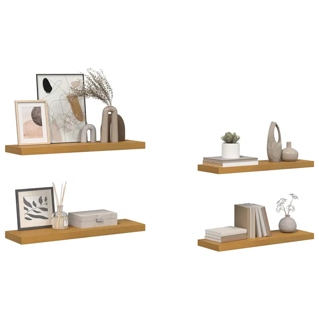 Scaffale da parete 4 pz Beige 80 x 23,5 x 3,8 cm