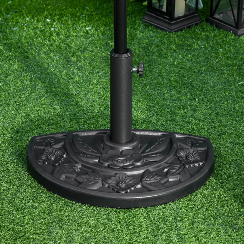 Base per Ombrellone Semicircolare ¨C Minimal ¨C Nero 50x32x32 cm