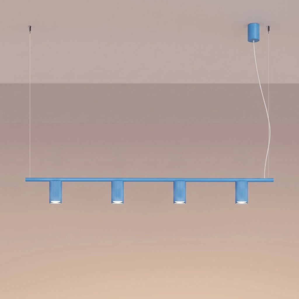 Lampadario RAYO 4 azzurro