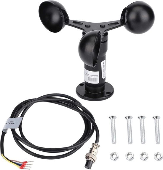 Sensore di Velocità del Vento in Alluminio Duro per Protezione dalla Corrosione, Misuratore di Velocità del Vento Pratico per Applicazioni Outdoor DIY.