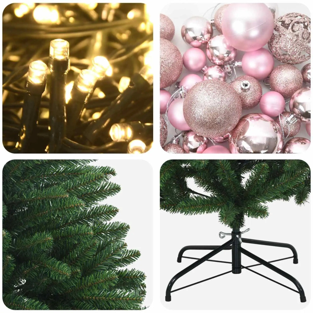 Albero di Natale artificiale verde medio con palline 270 cm 3467355