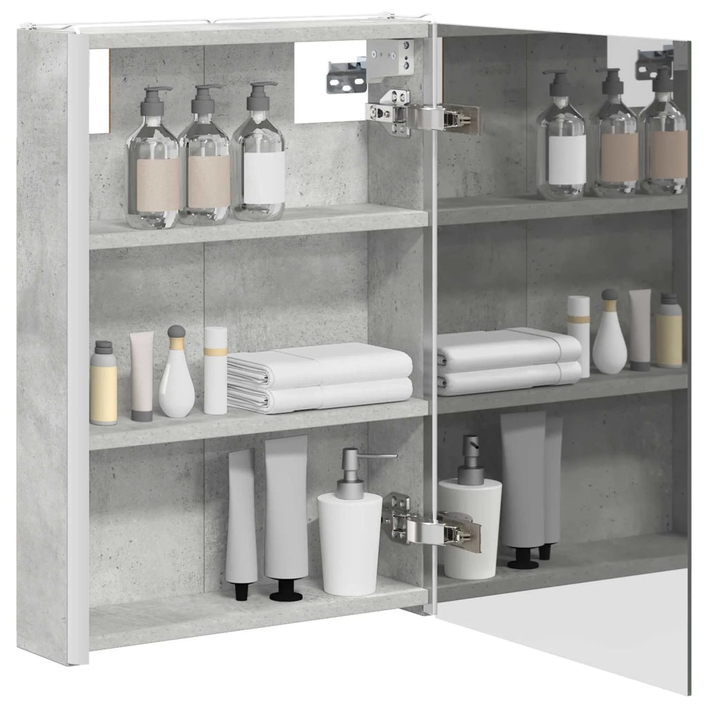 Mobiletto per specchio da bagno Grigio cemento 889226